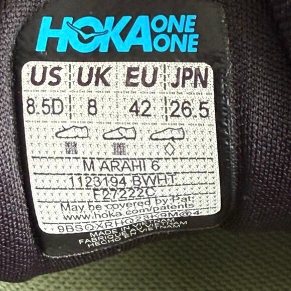 Hoka Arahi 6 Black/Grey/White Men Running Sneakers - SZ M 8.5 D- W 10 main image 15